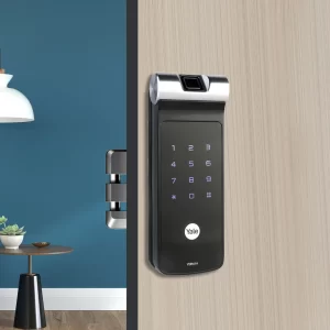 Yale YDR 41A Biometric Vertical-Bolt RIM Smart Lock for Double and Sliding Doors – Gold